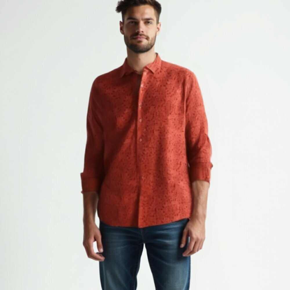 Wrangler Red Patterned Men's Shirt XXL tall